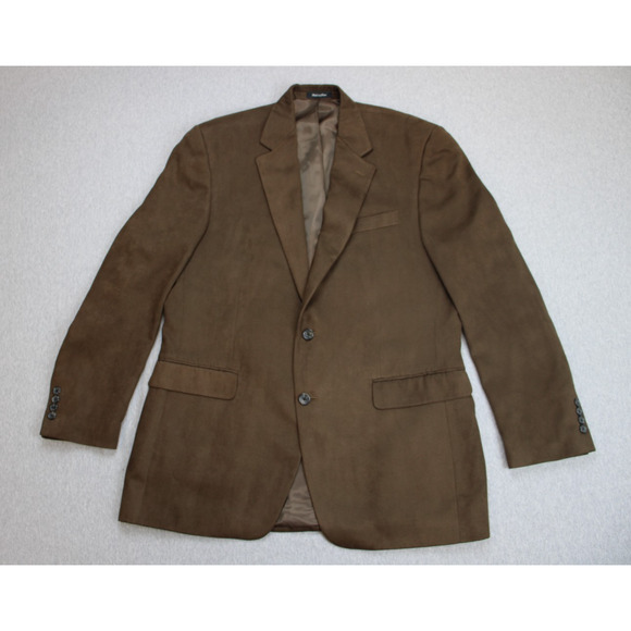 Lauren Ralph Lauren Blazer Mens 42L Brown Microfiber Faux-Suede Sports Jacket - Picture 2 of 10
